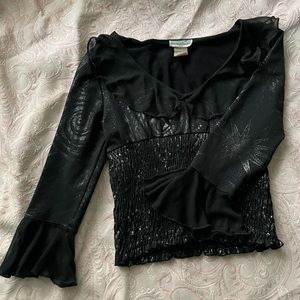 VINTAGE NASA! Adorable vintage celestial top! Black with silver design. Size S